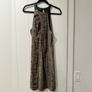 Animal Print with faux leather cocktail dress.